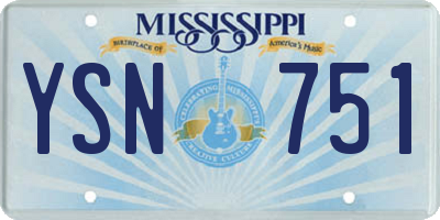 MS license plate YSN751