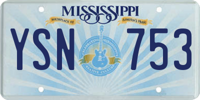 MS license plate YSN753