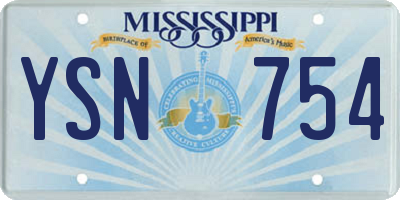 MS license plate YSN754
