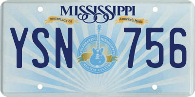 MS license plate YSN756