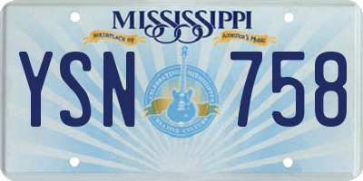 MS license plate YSN758