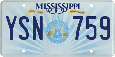 MS license plate YSN759