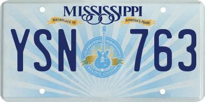 MS license plate YSN763