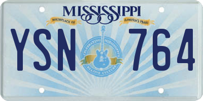 MS license plate YSN764