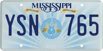 MS license plate YSN765