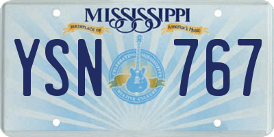 MS license plate YSN767