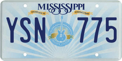 MS license plate YSN775