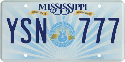 MS license plate YSN777