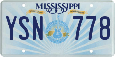 MS license plate YSN778