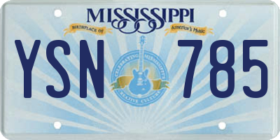 MS license plate YSN785