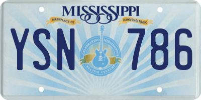 MS license plate YSN786