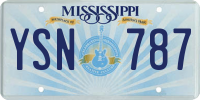 MS license plate YSN787