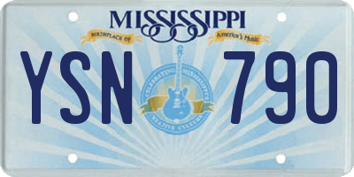 MS license plate YSN790