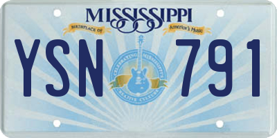 MS license plate YSN791