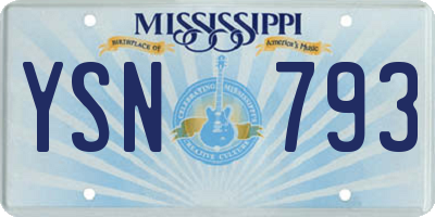 MS license plate YSN793