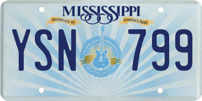 MS license plate YSN799