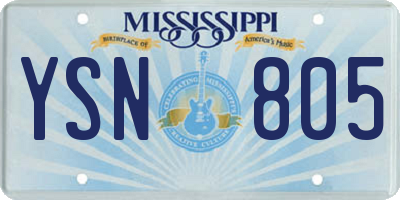 MS license plate YSN805