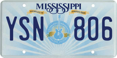 MS license plate YSN806