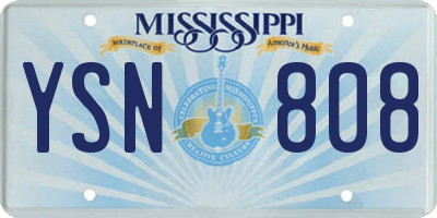 MS license plate YSN808