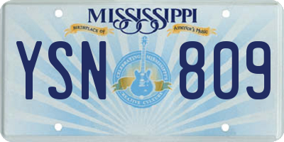 MS license plate YSN809