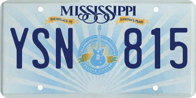 MS license plate YSN815