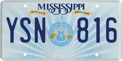 MS license plate YSN816