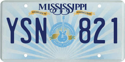 MS license plate YSN821