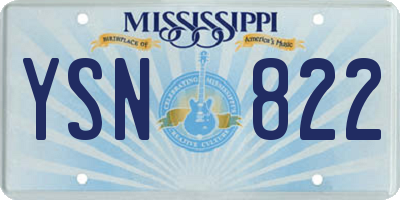 MS license plate YSN822