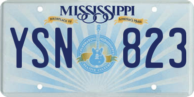 MS license plate YSN823