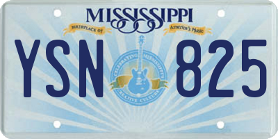 MS license plate YSN825