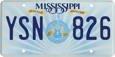 MS license plate YSN826