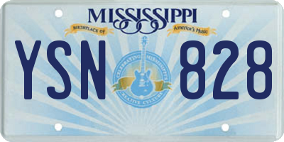 MS license plate YSN828