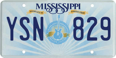 MS license plate YSN829