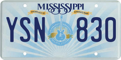 MS license plate YSN830