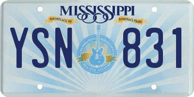 MS license plate YSN831