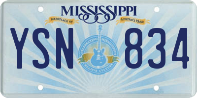 MS license plate YSN834