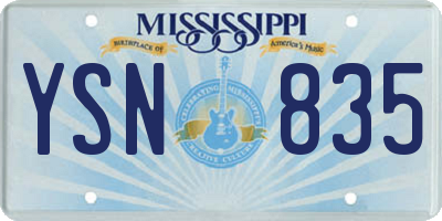 MS license plate YSN835
