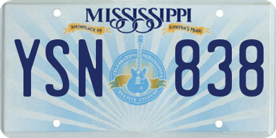 MS license plate YSN838
