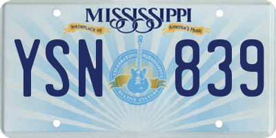 MS license plate YSN839