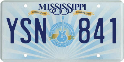MS license plate YSN841