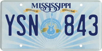 MS license plate YSN843