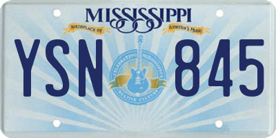 MS license plate YSN845