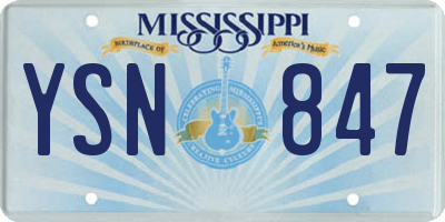 MS license plate YSN847