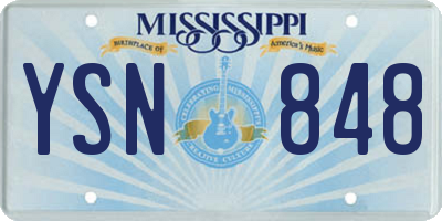 MS license plate YSN848