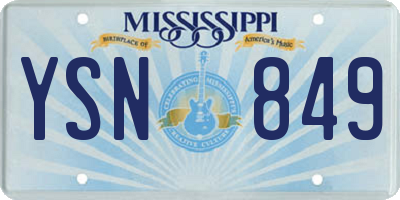 MS license plate YSN849
