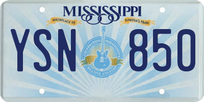 MS license plate YSN850