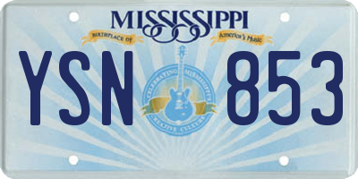MS license plate YSN853