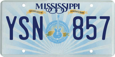 MS license plate YSN857