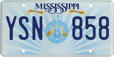 MS license plate YSN858