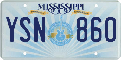 MS license plate YSN860